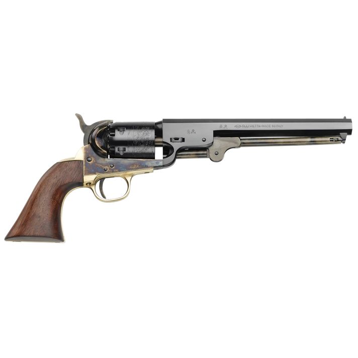 Pietta PF51CH44712 1851 Navy 44 Cal 7.50" 6rd Color Case Hardened Frame, Blued Cylinder & Octagon Barrel, Walnut Grip