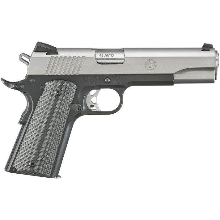 Ruger 6792 SR1911Full Size 45 ACP 8+1 5" Stainless Steel Barrel, Matte Stainless Serrated Slide, Satin Aluminum Frame w/Beavertail Black Anodized Aluminum Grips Right Hand