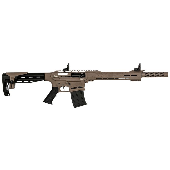 Citadel CBOSS2512FDE Boss2512 Gauge Semi-Auto 3" 5+1 18.75" Black Steel Threaded Barrel, Flat Dark Earth Picatinny Rail Aluminum Receiver, Picatinny Handguards, Black Adj Cheek Riser Synthetic Stock