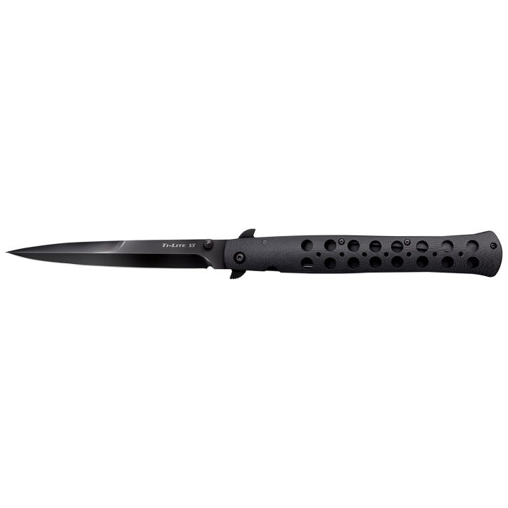 Cold Steel CS26C6AA Ti-Lite6" Folding Spear Point Plain Black w/DLC Cooating S35VN SS Blade/4.75" Black G10 Handle Includes Belt Clip