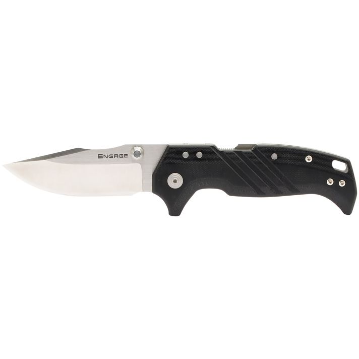 Cold Steel CSFL35DPLC Engage3.50" Folding Clip Point Plain Satin S35VN SS Blade/4.11" Black G10 Handle Includes Belt Clip