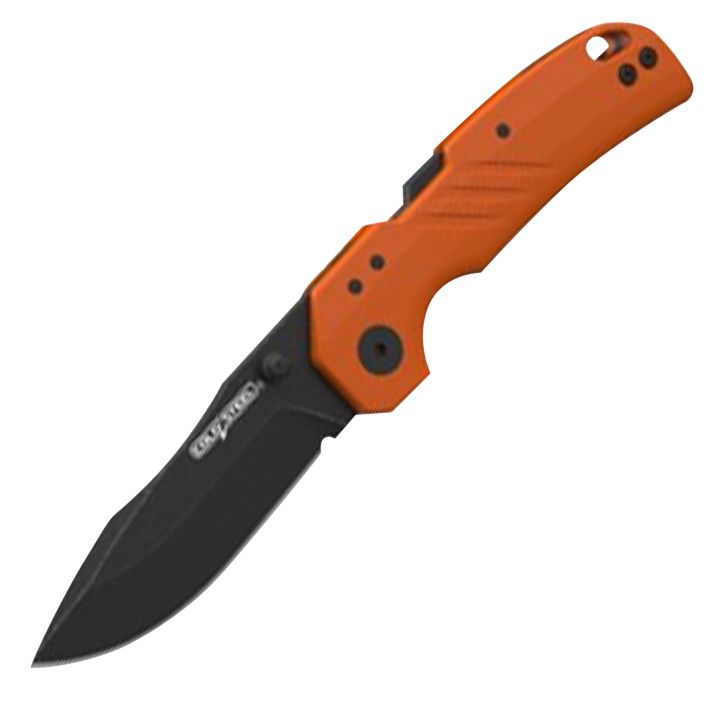 Cold Steel CSFL30DPLDBOZ Engage3" Folding Tanto Plain Black PVD Stonewashed 4116 SS Blade/4.11" Orange GFN Handle Includes Belt Clip