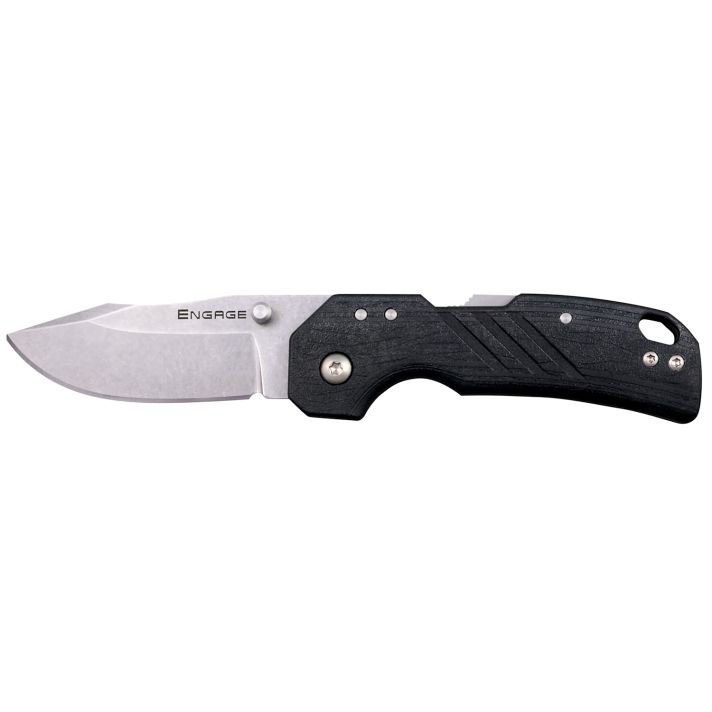 Cold Steel CSFL25DPLCZ Engage2.50" Folding Clip Point Plain Satin 4116 SS Blade/4.11" Black GFN Handle Includes Belt Clip