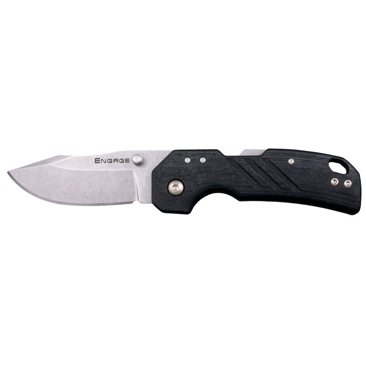 Cold Steel CSFL25DPLC Engage2.50" Folding Clip Point Plain Stonewashed 4116 SS Blade/Black GFN Handle Includes Belt Clip