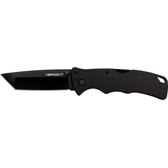 Cold Steel CSFLC3T10A Verdict3" Folding Tanto Plain Black Matte AUS-10A SS Blade/Black G10 Handle Includes Belt Clip