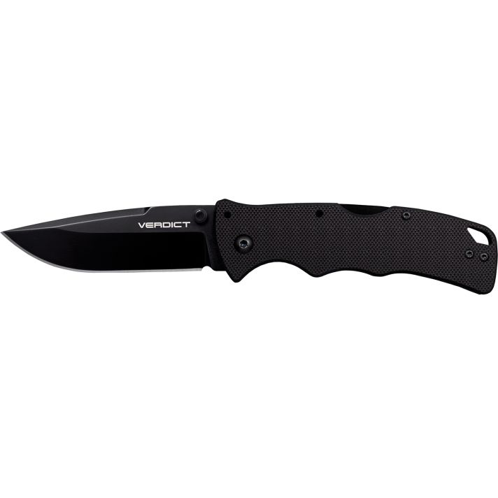 Cold Steel CSFLC3SP10A Verdict3" Folding Spear Point Plain Black Matte AUS-10A SS Blade/Black G10 Handle Includes Belt Clip