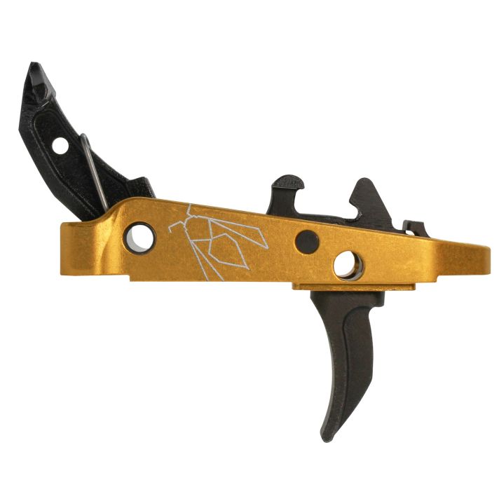 CMC Triggers 47407 Drop-In Yella Jacket Combat Trigger Group 2.0 Single-Stage Curve with 2.50 lbs Draw Weight, Black w/ Yellow Housing