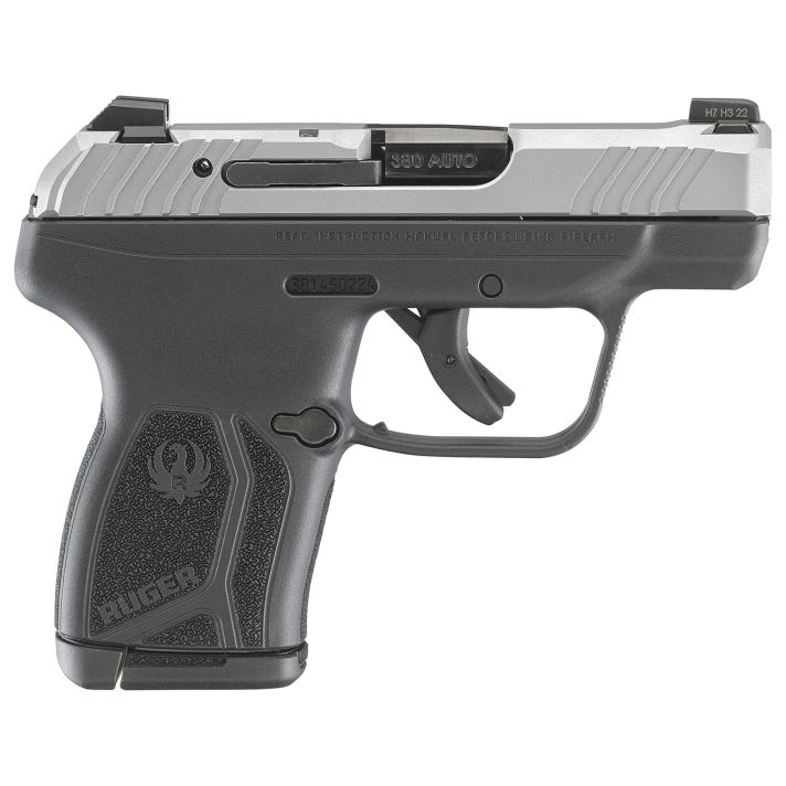Ruger 13744 LCP MaxCompact 380 ACP 10+1 2.80" Black Oxide Steel Barrel, Matte Stainless Serrated Slide, Black Polymer Frame w/Serrated Trigger Guard w/Black Nylon Grip