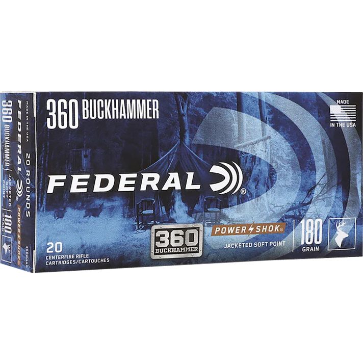 Federal 360BHAS Power-Shok Buckhammer 360Buckhammer 180gr Soft Point 20 Per Box/10 Case