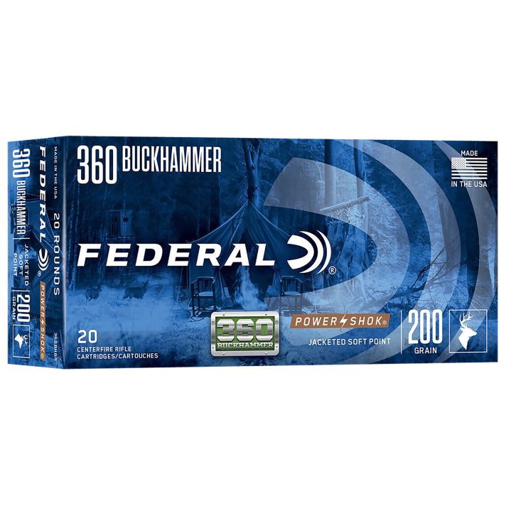 Federal 360BHBS Power-Shok Buckhammer 360Buckhammer 200gr Jacketed Soft Point 20 Per Box/10 Case