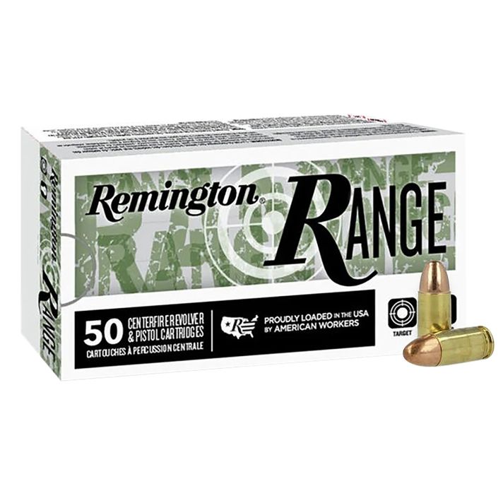 Remington Ammunition R27778 Range9mmLuger 115gr Full Metal Jacket 50 Per Box/20 Case