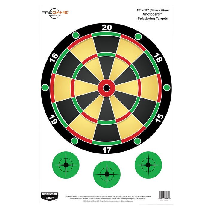 Birchwood Casey 35562 Pregame Shotboard Hanging Paper All Firearms 12" x 18" Impact Enhancement Splatter 8 Targets