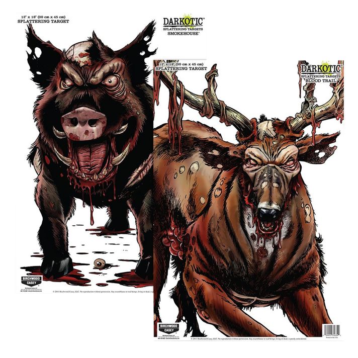 Birchwood Casey 35627 SmokehouseZombie Deer/Hog Hanging Smokehouse Blood Trail All Firearms 12" x 18" Impact Enhancement Splatter 8 Targets