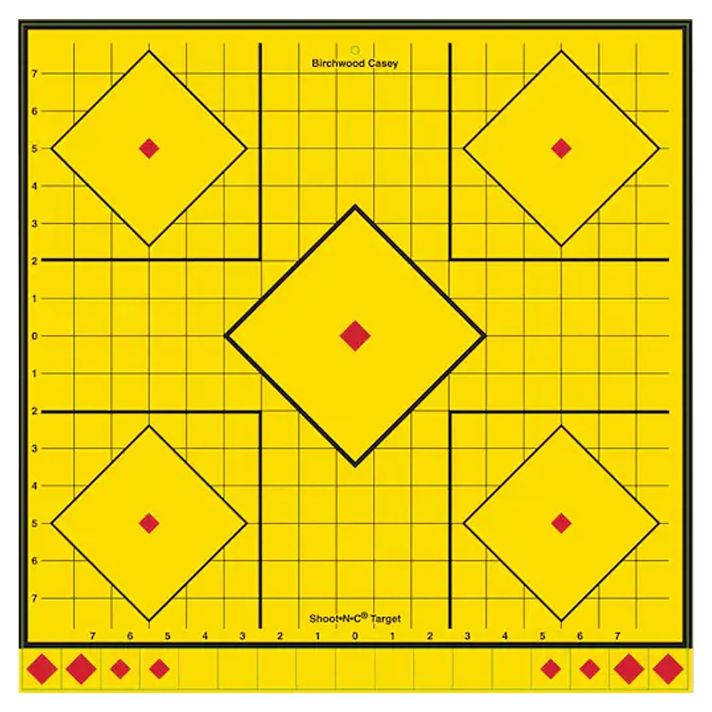 Birchwood Casey LRSIT-5PK Long RangeSelf-Adhesive Paper Yellow 17.75" 5-Diamond 5 Pack