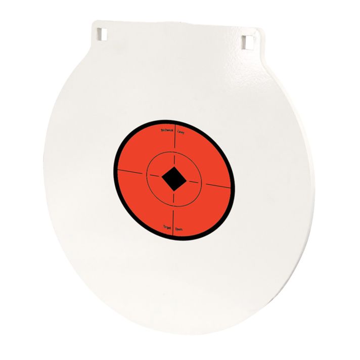 Birchwood Casey RND10 Round Steel Target Plate 10" Centerfire Rifle/Handgun Target Black/Red/White NM500 Steel Hanging