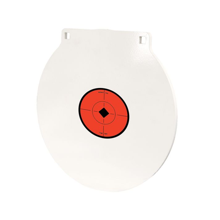 Birchwood Casey RND12 Round Steel Target Plate 12" Centerfire Rifle/Handgun Target Black/Red/White NM500 Steel Hanging