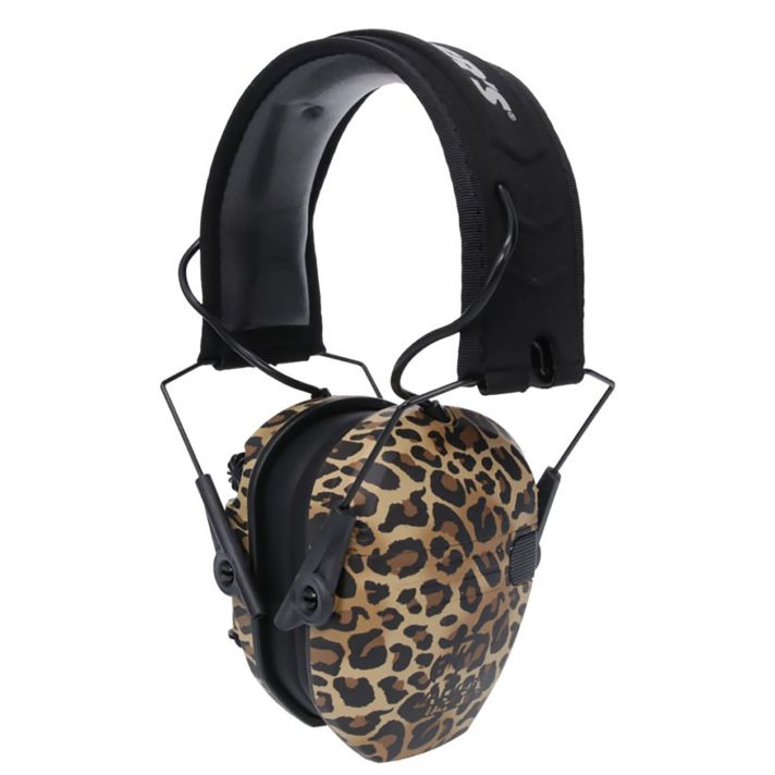 Walker's GWP-RSEM-LEO Razor Slim Electronic Muff 23 dB Over the Head Leopard Print/Black Polymer