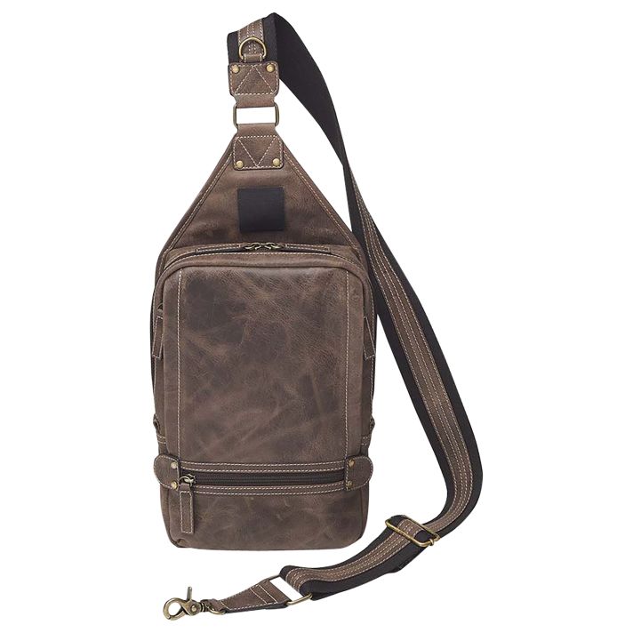 Gun Tote'n Mamas/Kingport GTMCZY108 Sling BackpackBrown Leather Includes Standard Holster