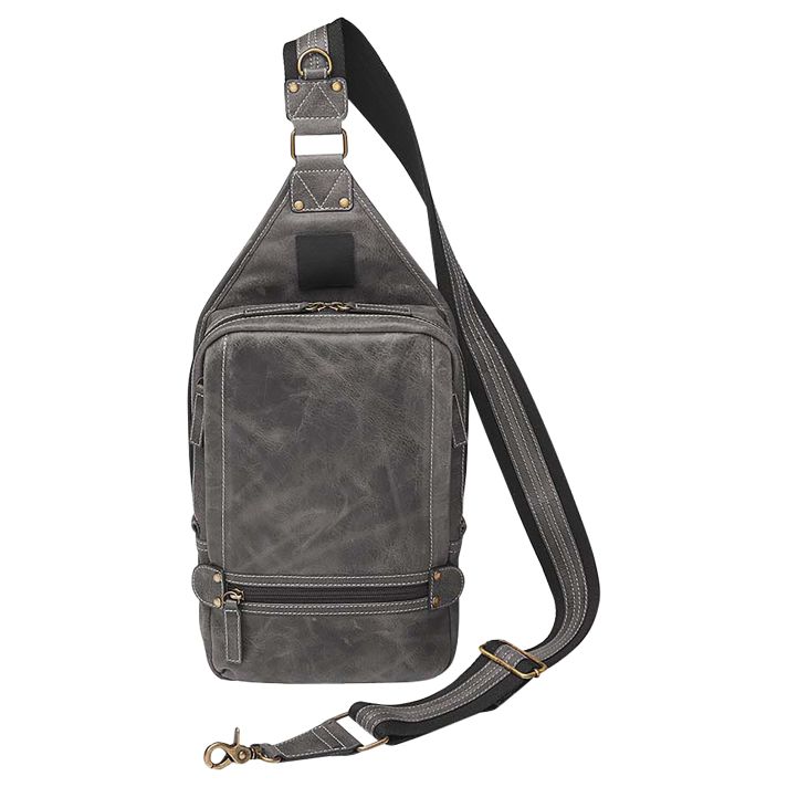 Gun Tote'n Mamas/Kingport GTMCZY108GREY Sling BackpackGray Leather Includes Standard Holster