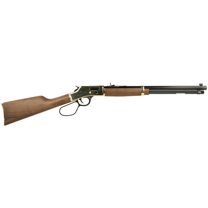 Henry H006GL Side Gate44 Mag/44 Special 10+1 20" Blued Octagon Barrel, Polished Brass Rec, American Walnut Stock, Adj. Sight, Large Loop Lever