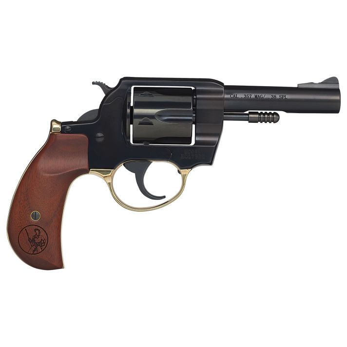 Henry H017BDM Big Boy38 Special/357 Mag 6 Shot 4" Blued Round Steel Barrel, Polished Blued Steel Frame w/Birdshead Walnut Grip