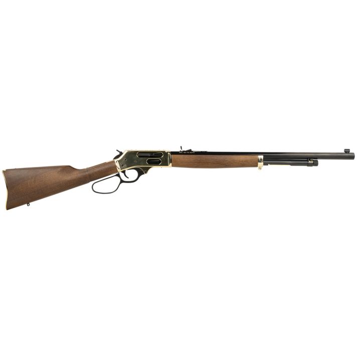 Henry H010BG Side Gate45-70 Gov 4+1 22" Blued Octagon Barrel, Polished Brass Hardened Rec, American Walnut Stock Furniture, Large Loop Lever, Adj. Sight