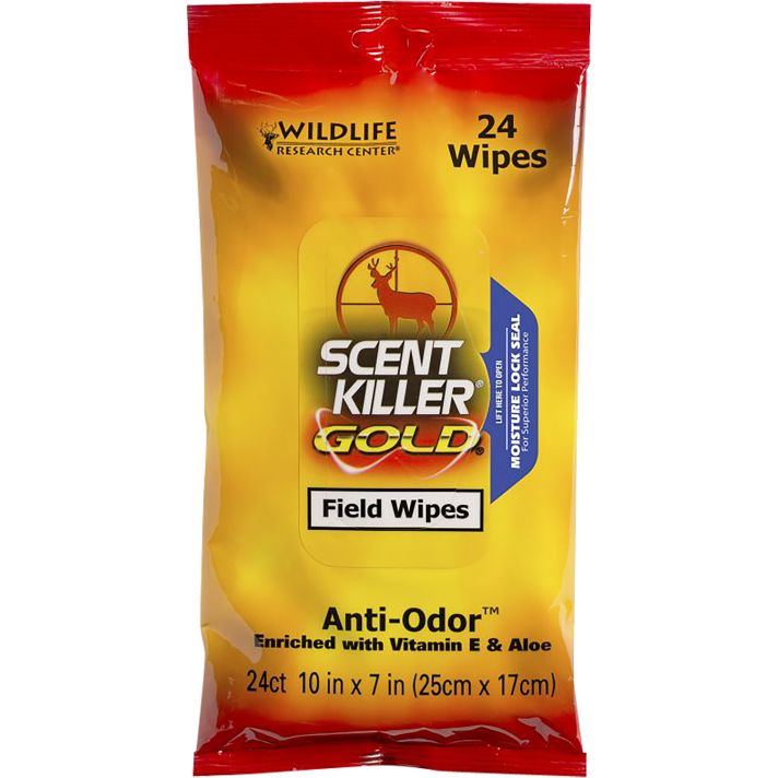 Wildlife Research 1295 Scent Killer Gold Field Wipes Odor Eliminator Wipes 24 Pack