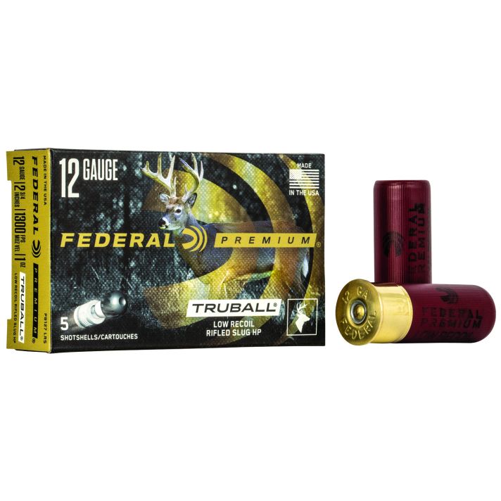 Federal PB127LRS Premium Vital-Shok TruBall 12Gauge 2.75" 1oz RifledSlug Shot 5 Per Box/50 Case