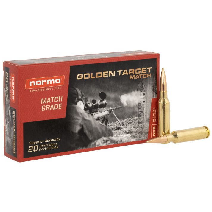 Norma Ammunition 10166522 Dedicated Precision Golden Target Match 6.5Creedmoor 143gr BTHP 20 Per Box/10 Case
