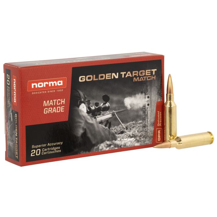Norma Ammunition 20160392 Dedicated Precision Golden Target Match 6mmCreedmoor 107gr Hollow Point Boat Tail 20 Per Box/10 Case
