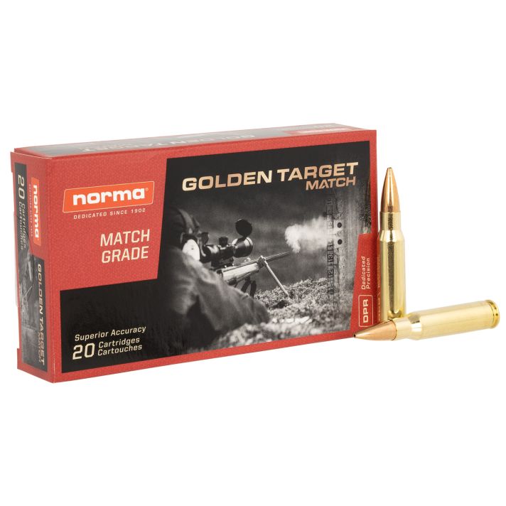 Norma Ammunition 10177432 Dedicated Precision Golden Target Match 308Win 168gr BTHP 20 Per Box/10 Case