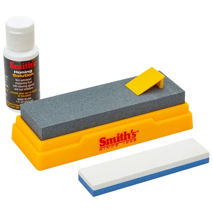 Smiths Products 51328 Combination Bench Stone Gray/Yellow Synthetic Stone Includes Honing Oil