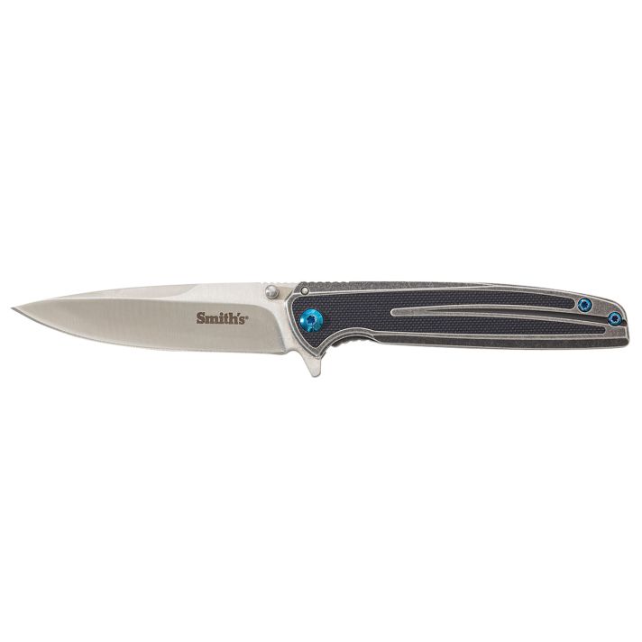Smiths Products 51275 Imfima3.26" Folding Drop Point Plain Bead Blasted 3Cr13MoV SS Blade/ Bead Blasted Stainless Steel Handle Includes Pocket Clip