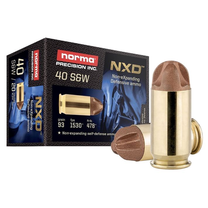 Norma Ammunition 611440020 Self Defense NXD 40S&W 93gr 20 Per Box/10 Case