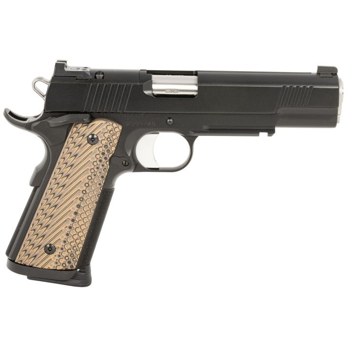 Dan Wesson 01799 Specialist45 ACP 8+1 (2) 5" Match Grade Stainless Barrel, Black, Beavertail Frame with Pic. Rail, Optic Cut Serrated Side, Black/Brown G10 Grip, Night Sights