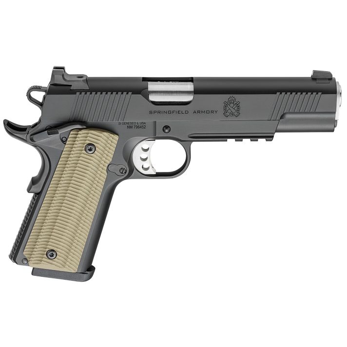 Springfield Armory PO9229 Operator9mm Luger 9+1 5" Stainless Match Grade Steel Barrel, Black Cerakote Serrated Slide, Black Cerakote Stainless Steel Frame w/Beavertail & Picatinny Rail, VZ G10 Grips