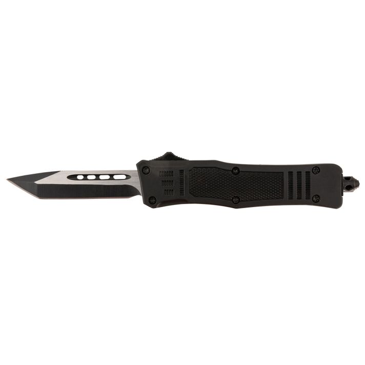 Steel River Knives MT616BT SpartanMini 2.75" OTF Tanto Plain Black/Silver 440C SS Blade/ 4.25" Black Aluminum Zinc Alloy Handle