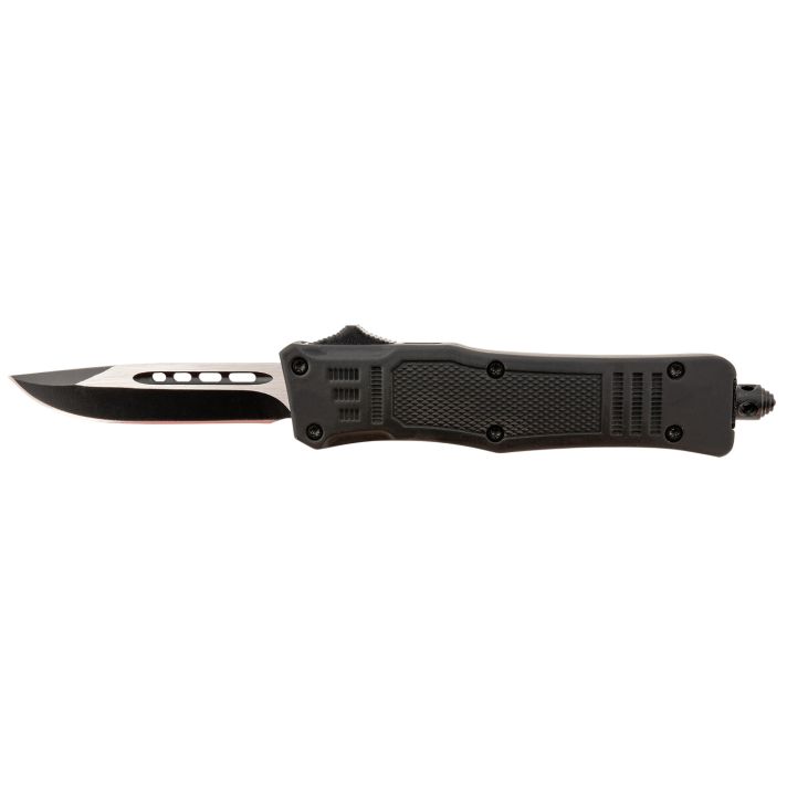 Steel River Knives MT616BDP SpartanMini 2.75" OTF Drop Point Plain Black/Silver 440C SS Blade/ 4.25" Black Aluminum Zinc Alloy Handle
