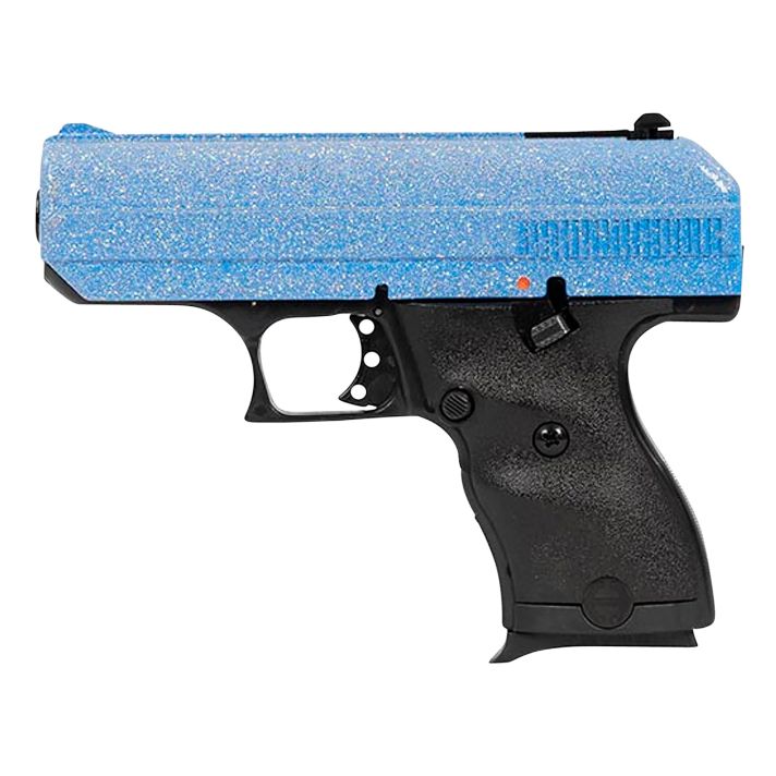 Hi-Point 916BLSP C99mm Luger 8+1 3.50" Black Steel Barrel, Hydro-Dipped Blue Sparkle Serrated Slide, Black Polymer Frame, Black Polymer Grips