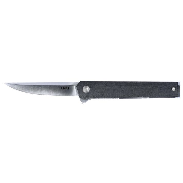 CRKT 7095KX CEOCompact 2.61" Folding Plain Satin 4116 SS Blade/Black GRN Handle Includes Pocket Clip