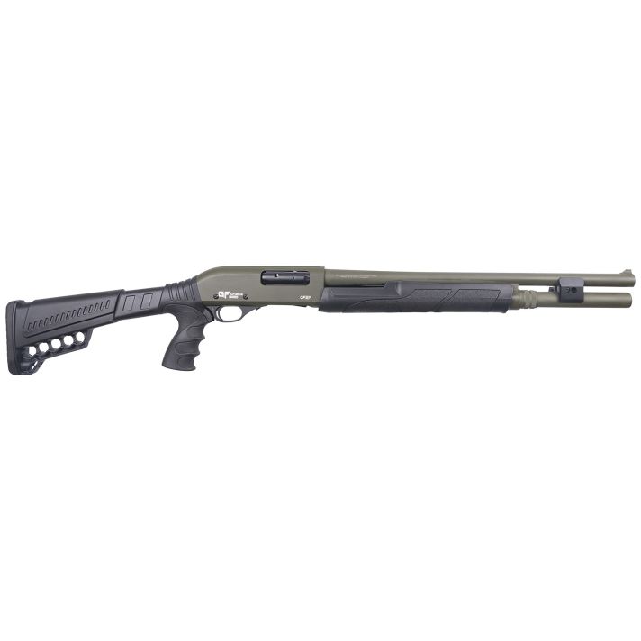 Gforce Arms GF2P12 GF2P12 Gauge Pump 3" Chamber 7+1 20" Fixed Cylinder Bore, OD Green Barrel/Rec, Black Furniture, 5rd Shell Carrier Stock, Rubber Pistol Grip, Blade Sight, 3rd Shell Holder on Rec