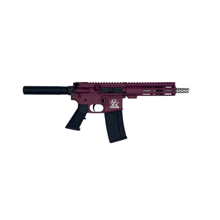 Great Lakes Firearms GL15223SSPCHY AR-15 Pistol 223 Wylde 30+1 7.50" Stainless Barrel, Black Cherry Rec, 7" M-LOK Handguard, Buffer Tube (No Brace), Black A2 Grip