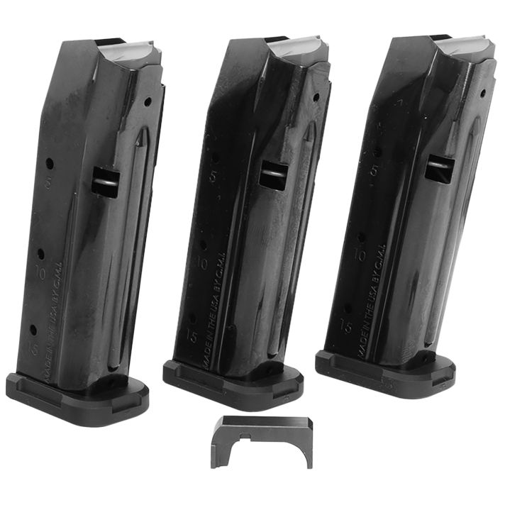 Shield Arms S15COMBOG33M1C S15 Magazine Gen 3 Combo 15rd 9mm Luger Compatible w/Glock 43X/48 Black Steel 3 Pack