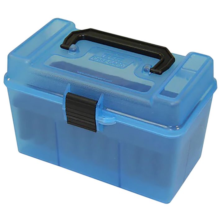 MTM Case-Gard H50RL24 Deluxe Ammo BoxMulti Clear Blue Polypropylene 50rd