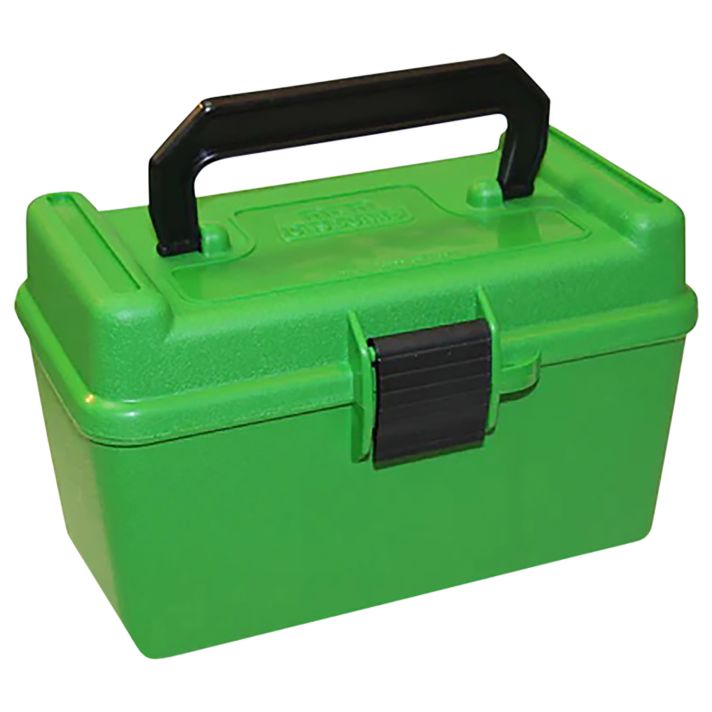 MTM Case-Gard H50RMAG10 Deluxe Ammo Box300 Win Mag/7mm Rem Green Polypropylene 50rd