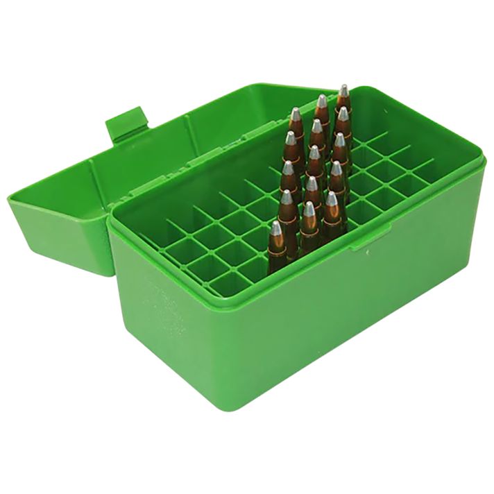 MTM Case-Gard RM5010 Ammo Box Flip-Top 308Win/220Swift/243Win Green Polypropylene 50rd