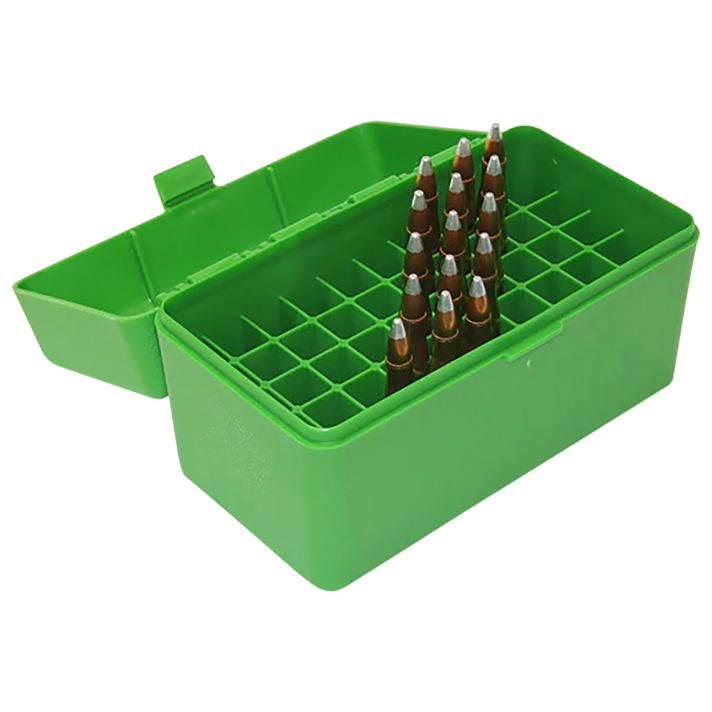 MTM Case-Gard RSS5010 Ammo Box Flip-Top 6mm PPC/7mm Green Polypropylene 50rd