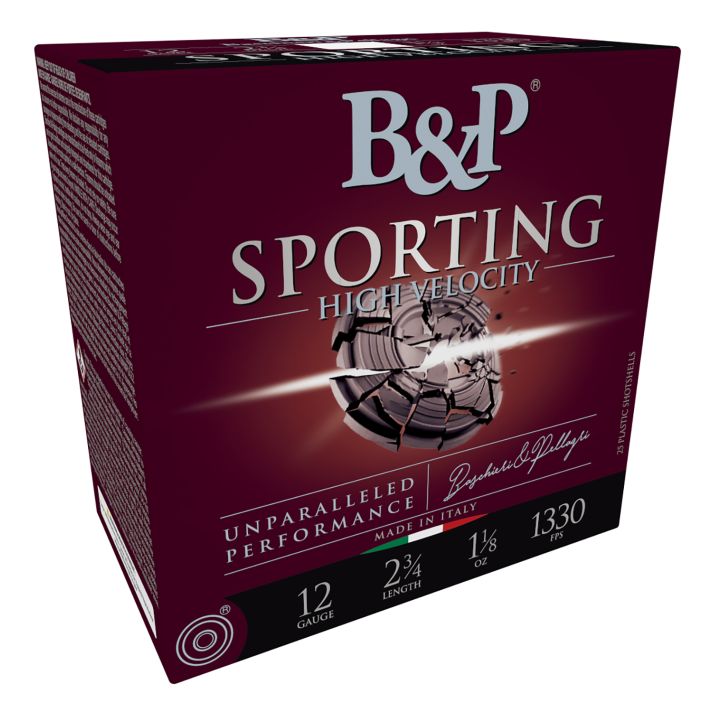 B&P 12B8SCH8 Sporting Clay12Gauge 2.75" 1 1/8oz 8Shot 25 Per Box/10 Case