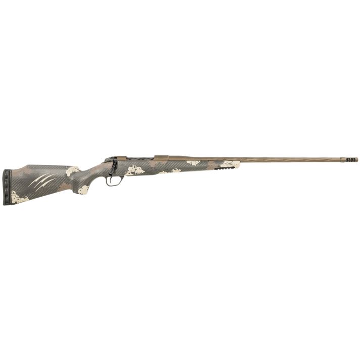 Fierce Firearms FRG7PRC24MM Twisted RageFull Size 7mm Rem 3+1 24" Midnight Bronze Cerakote Fluted Threaded Barrel & Receiver, Trophy Camo C3 Carbon Rage w/Pic Rail Carbon Fiber Stock