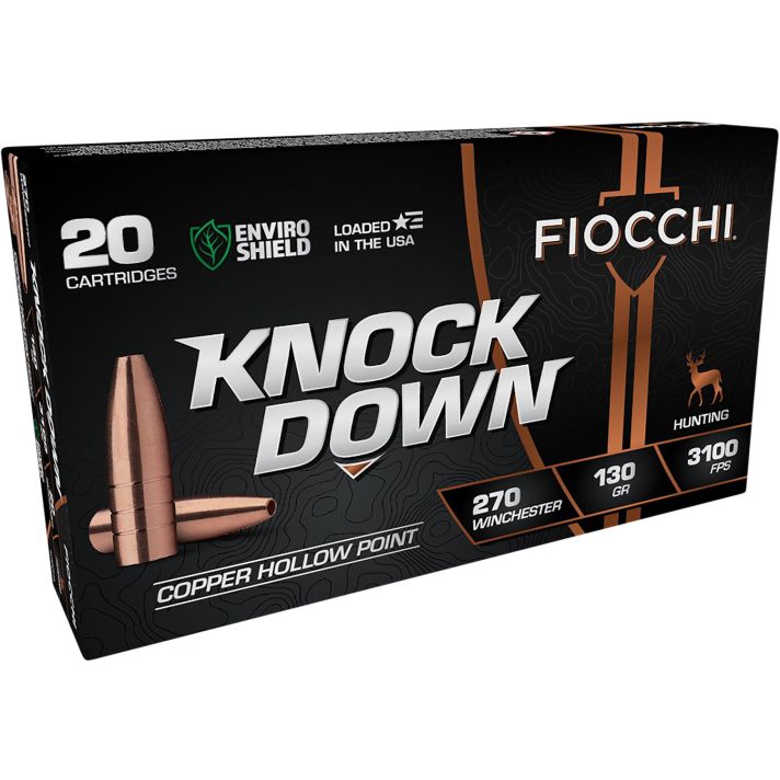 Fiocchi 270CHA Knock Down Enviro Shield 270Win 130gr Hollow Point 20 Per Box/10 Case